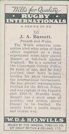 1929 Wills's Rugby Internationals #30 Jack Bassett Back